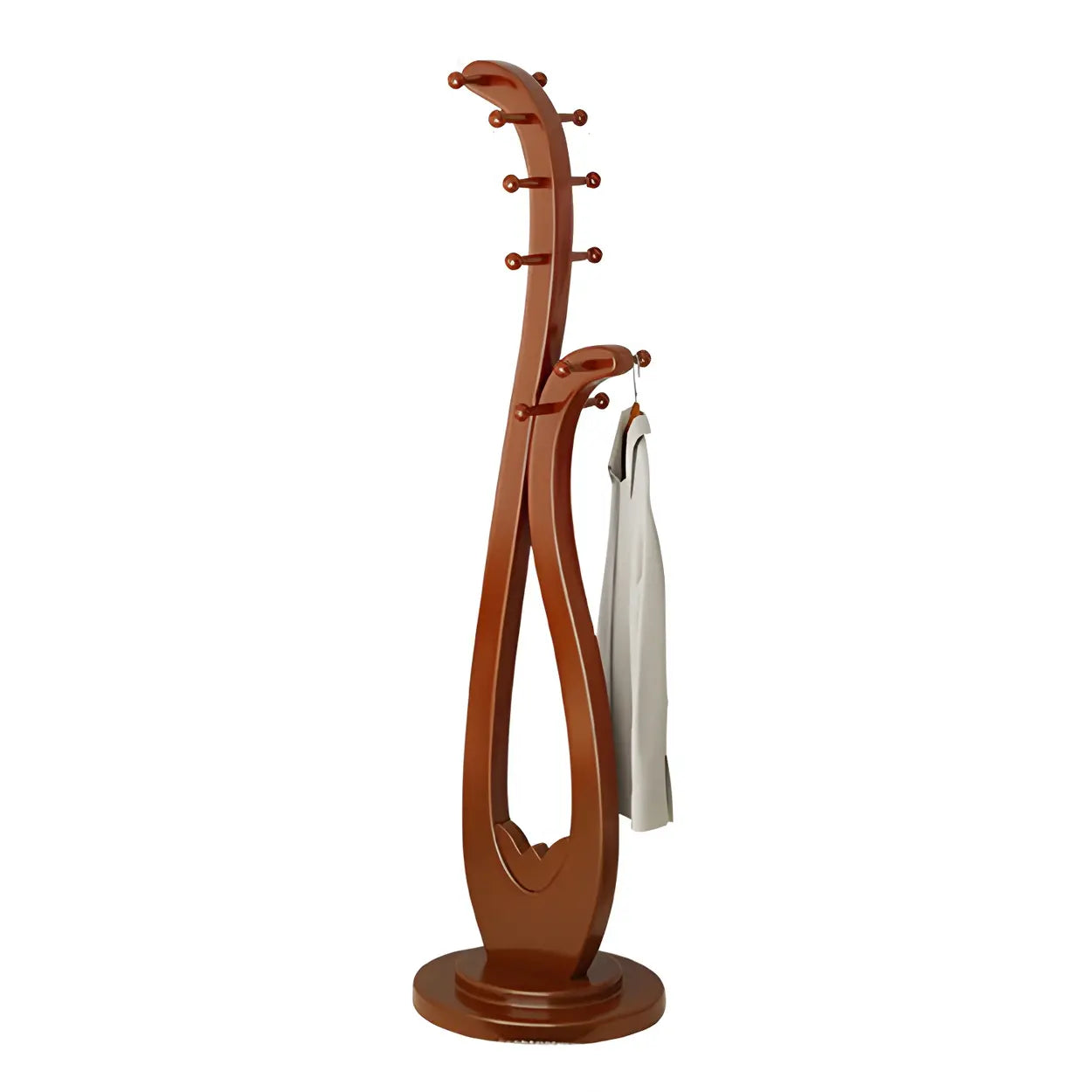 Decorative Cherry Wood Freestanding Coat Rack