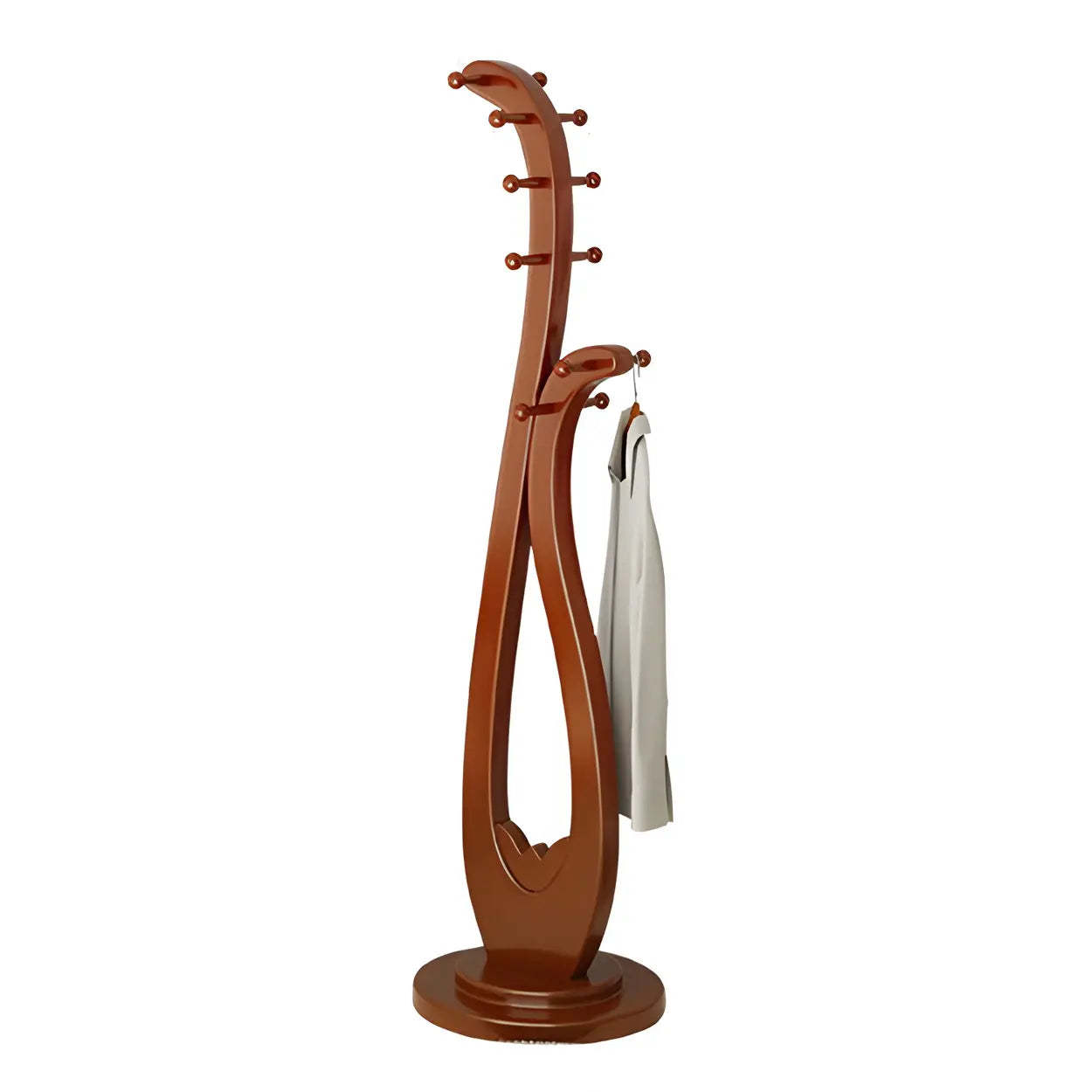 Decorative Cherry Wood Freestanding Coat Rack