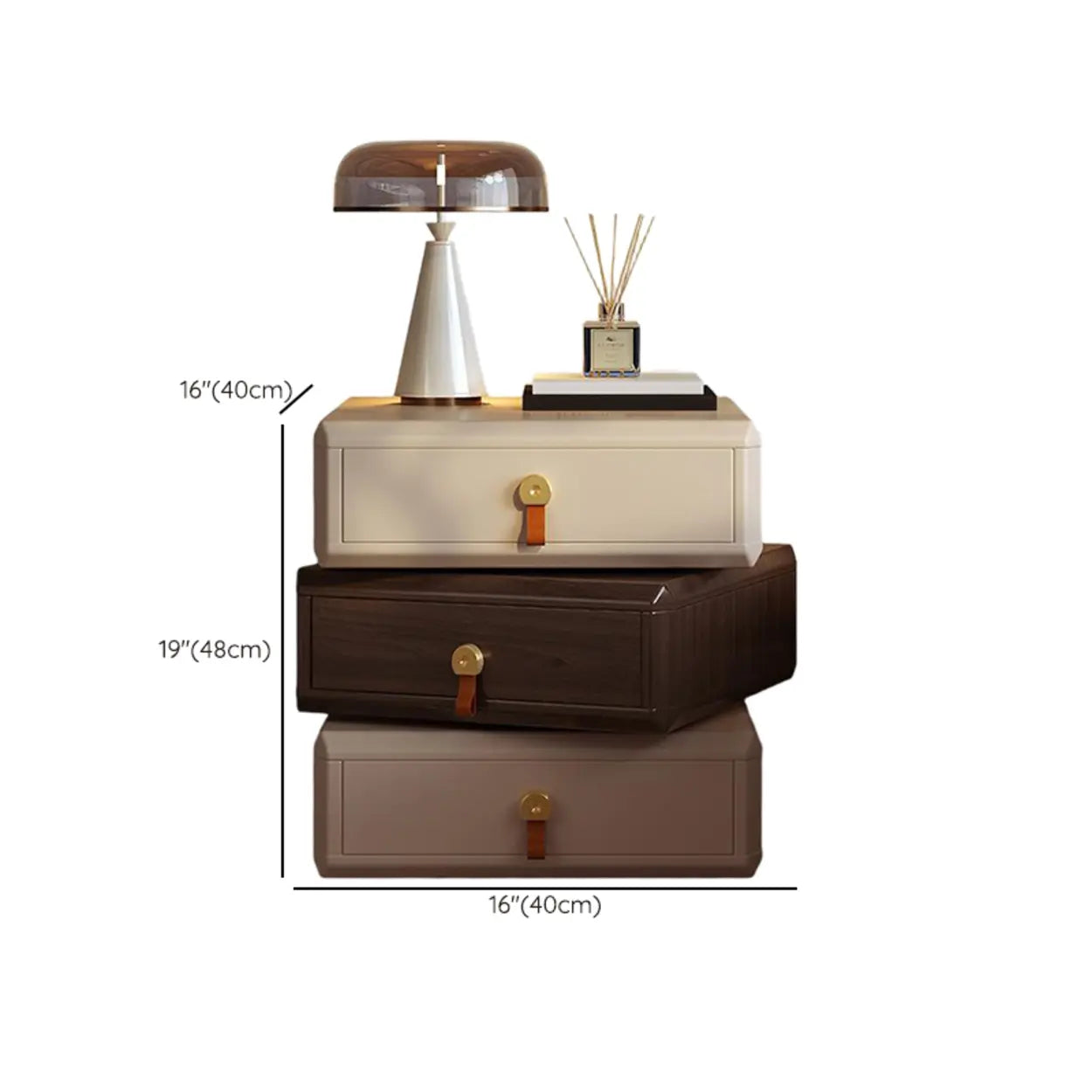 Modern Stacked Swivel Wood Nightstand