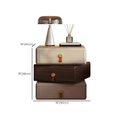 Modern Stacked Swivel Wood Nightstand