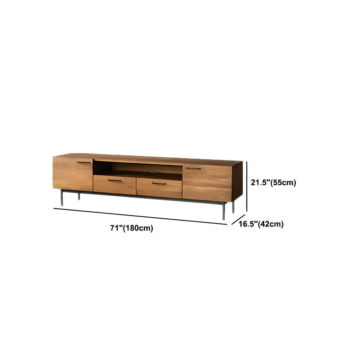 Industrial Rectangular Wood Brown TV Stand