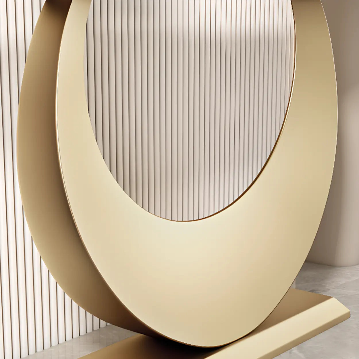 Demilune Sintered Stone Gold Console Table