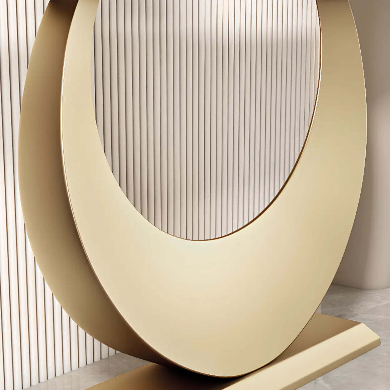 Demilune Sintered Stone Gold Console Table