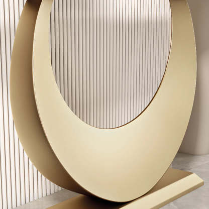 Demilune Sintered Stone Gold Console Table