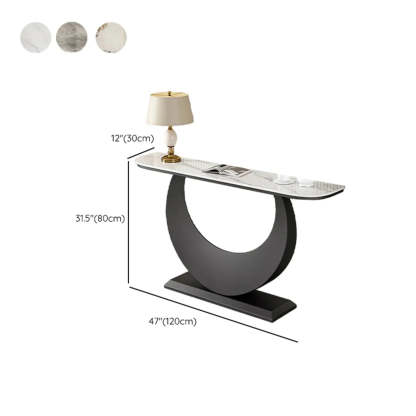 Demilune Sintered Stone Gold Console Table