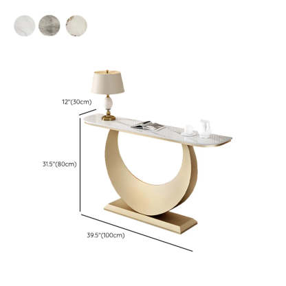 Demilune Sintered Stone Gold Console Table
