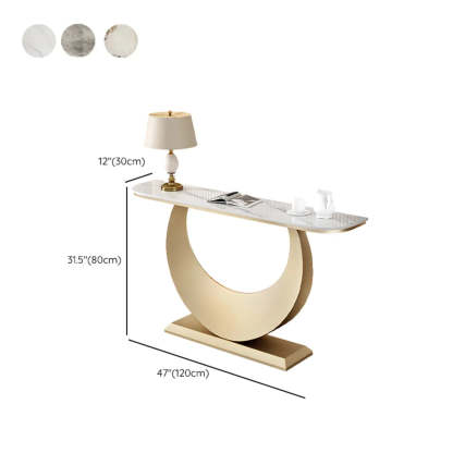 Demilune Sintered Stone Gold Console Table