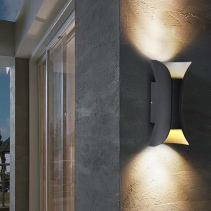 Curved LED Up and Down Lighting Waterproof Modern Outdoor Wall Lights-Lighom