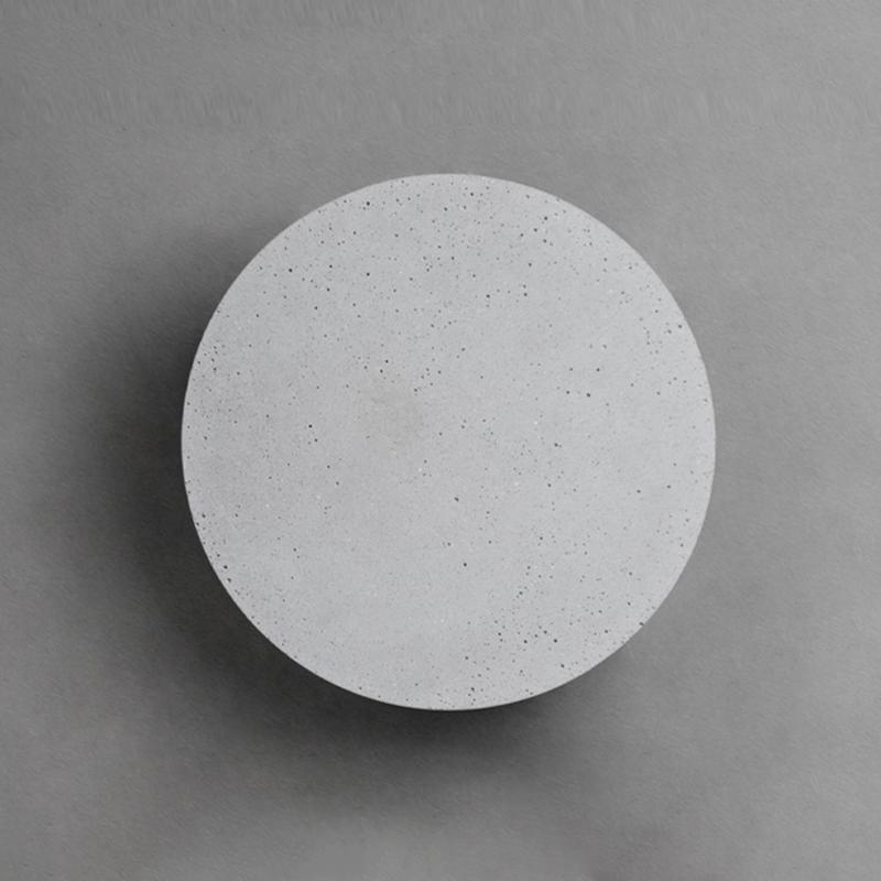 Outdoor Round Gray Concrete LED Wall Flush Lights Accent Landscape Lighting-Lighom