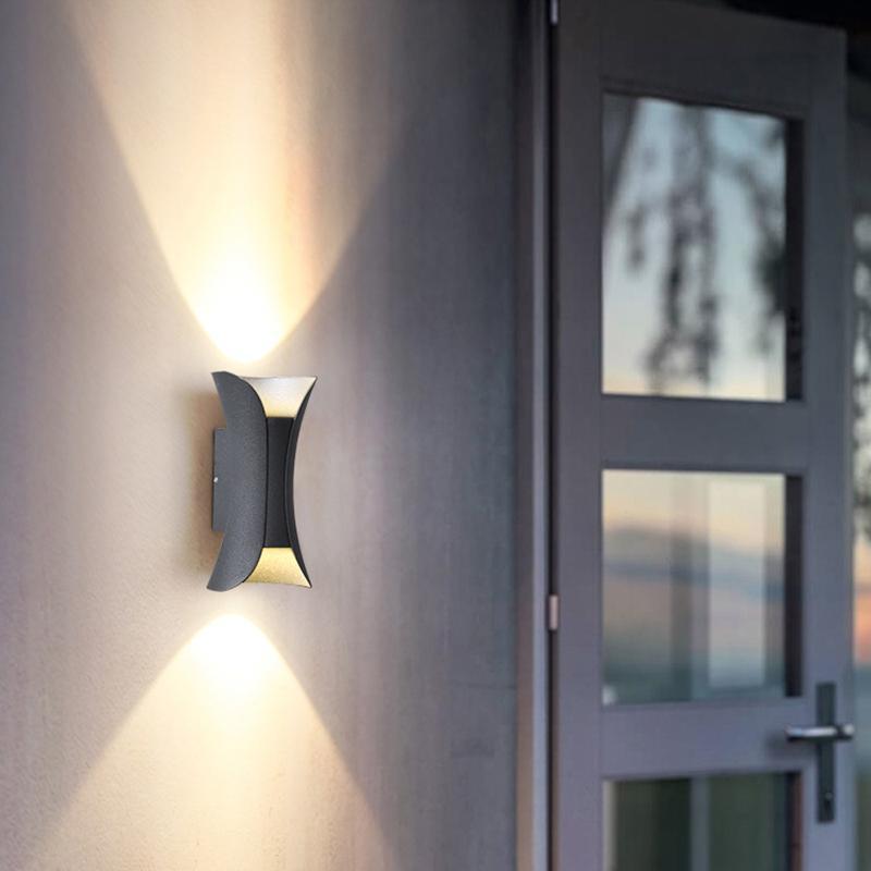 Curved LED Up and Down Lighting Waterproof Modern Outdoor Wall Lights-Lighom