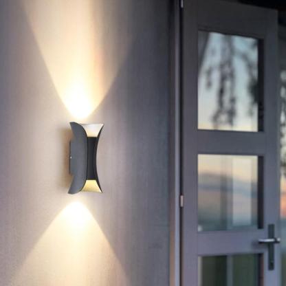 Curved LED Up and Down Lighting Waterproof Modern Outdoor Wall Lights-Lighom