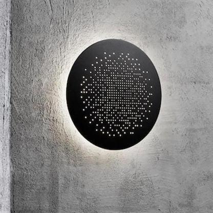 Circular Small Hollow Holes Waterproof LED Black Outdoor Wall Lights-Lighom