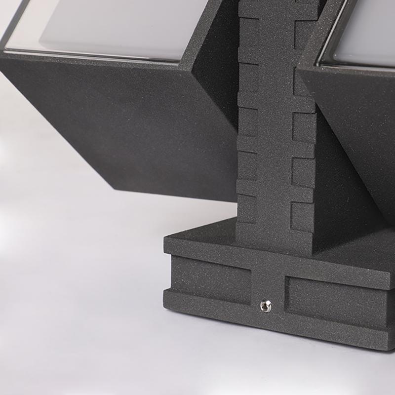 Adjustable Square Lamps Up And Down Lighting Black Outdoor Wall Lights-Lighom
