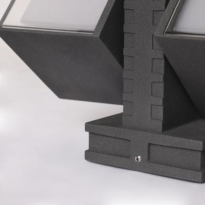 Adjustable Square Lamps Up And Down Lighting Black Outdoor Wall Lights-Lighom