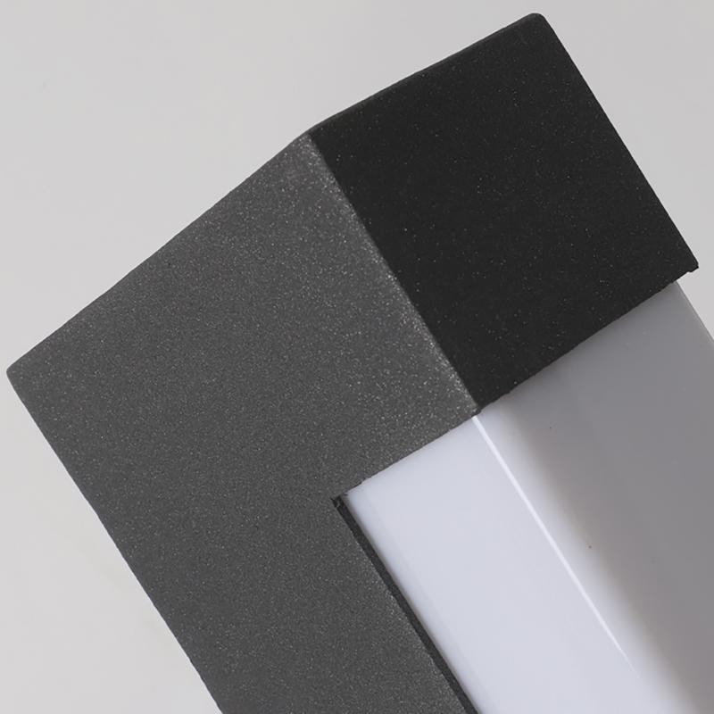 Square Tall Pillar Aluminum LED Waterproof Black Modern Pathway Lights-Lighom