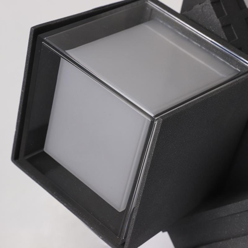 Adjustable Square Lamps Up And Down Lighting Black Outdoor Wall Lights-Lighom