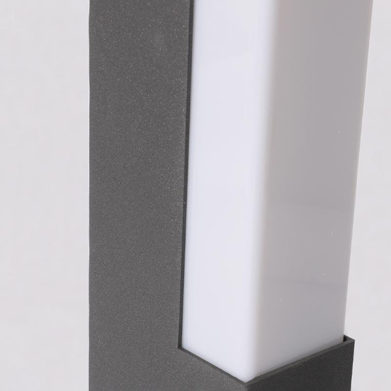 Square Tall Pillar Aluminum LED Waterproof Black Modern Pathway Lights-Lighom