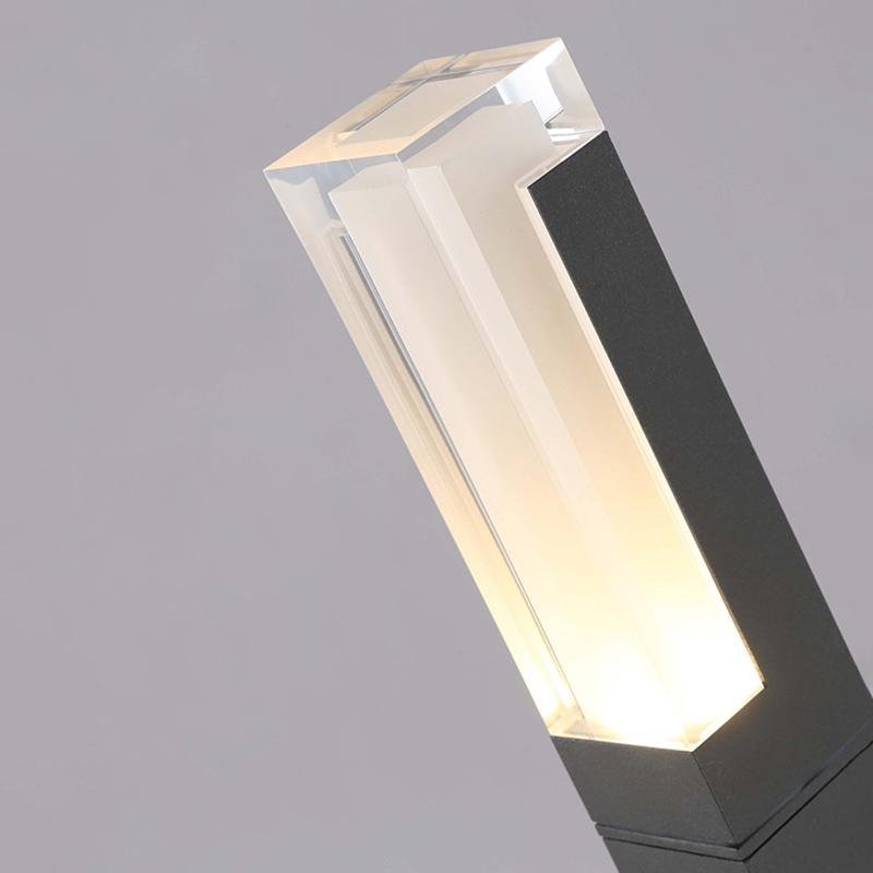 Sleek Cuboid Black Aluminum LED Pathway Lights Waterproof and Minimalist Design-Lighom