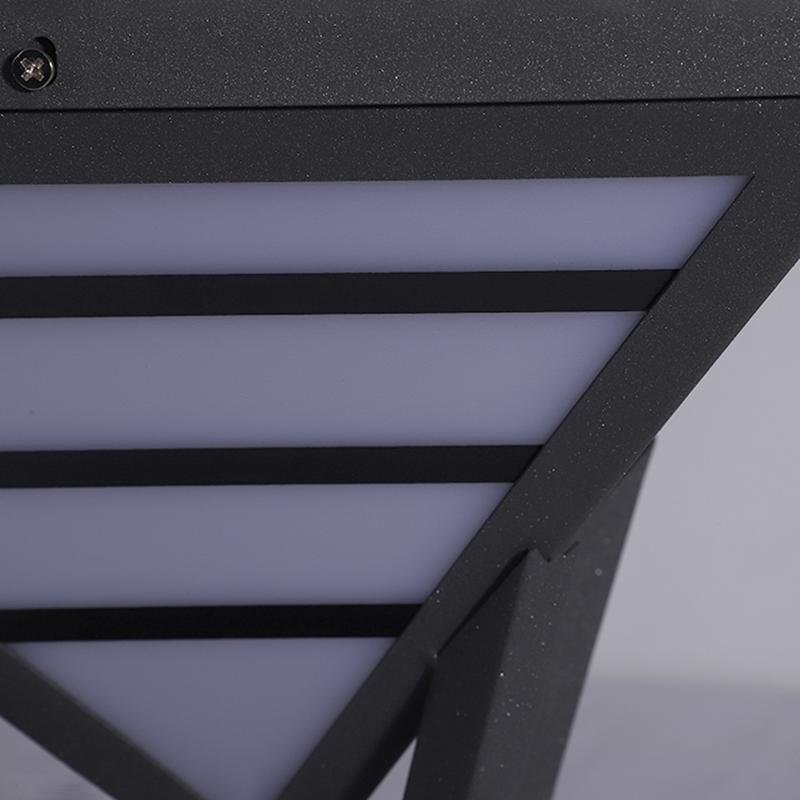 Black aluminum geometric pillar outdoor post lights - industrial — 16" / Set of 4