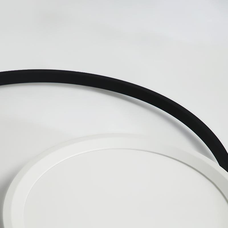 Overlap Round Black Flush Mount Kitchen Dining Light