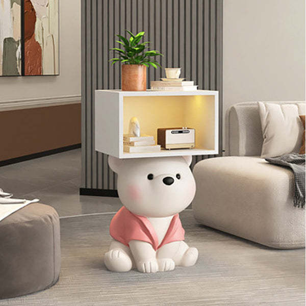 Bear Resin Rectangular Nightstand Cabinet