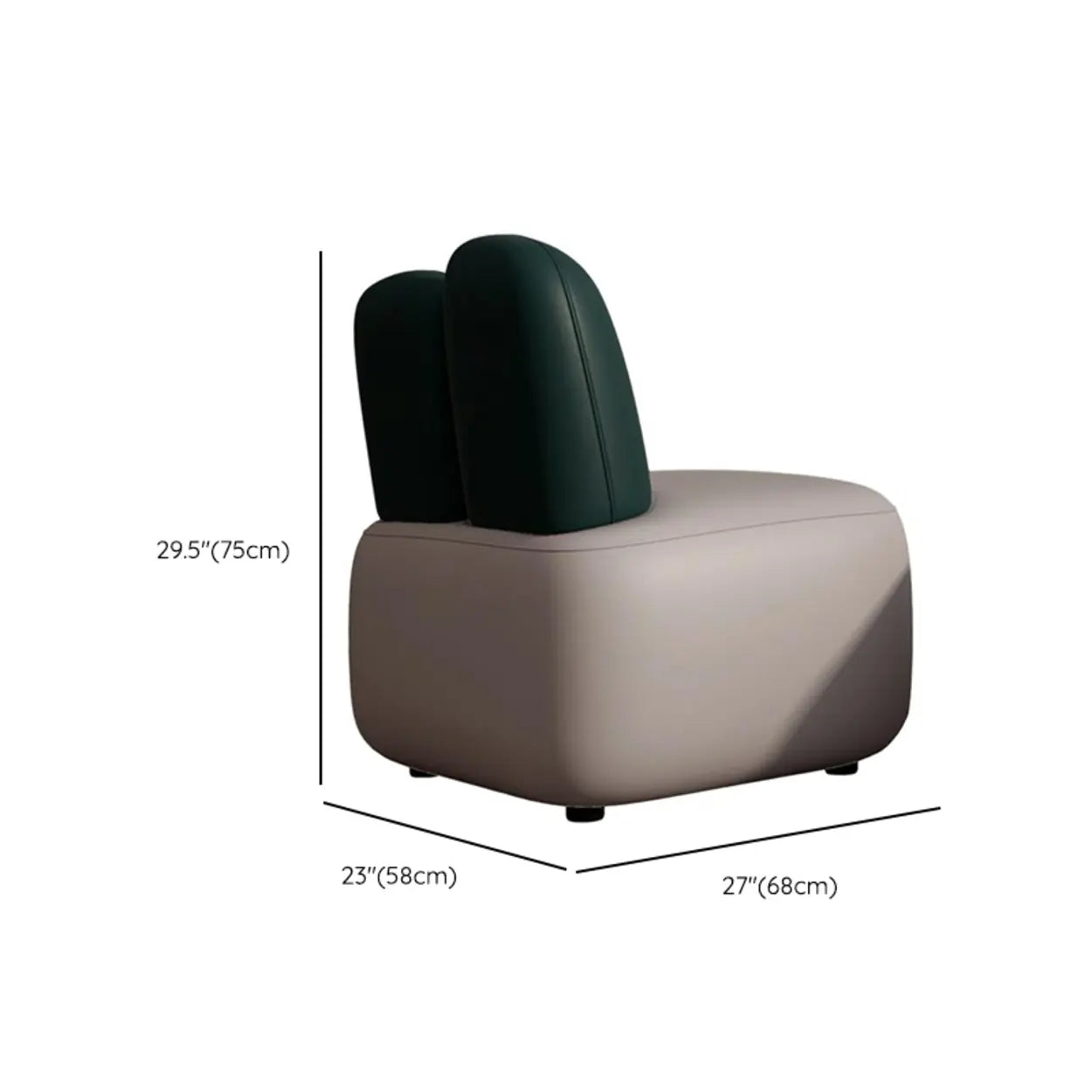 Modern Houndstooth Gray Ergonomic Rabbit Ear Chair