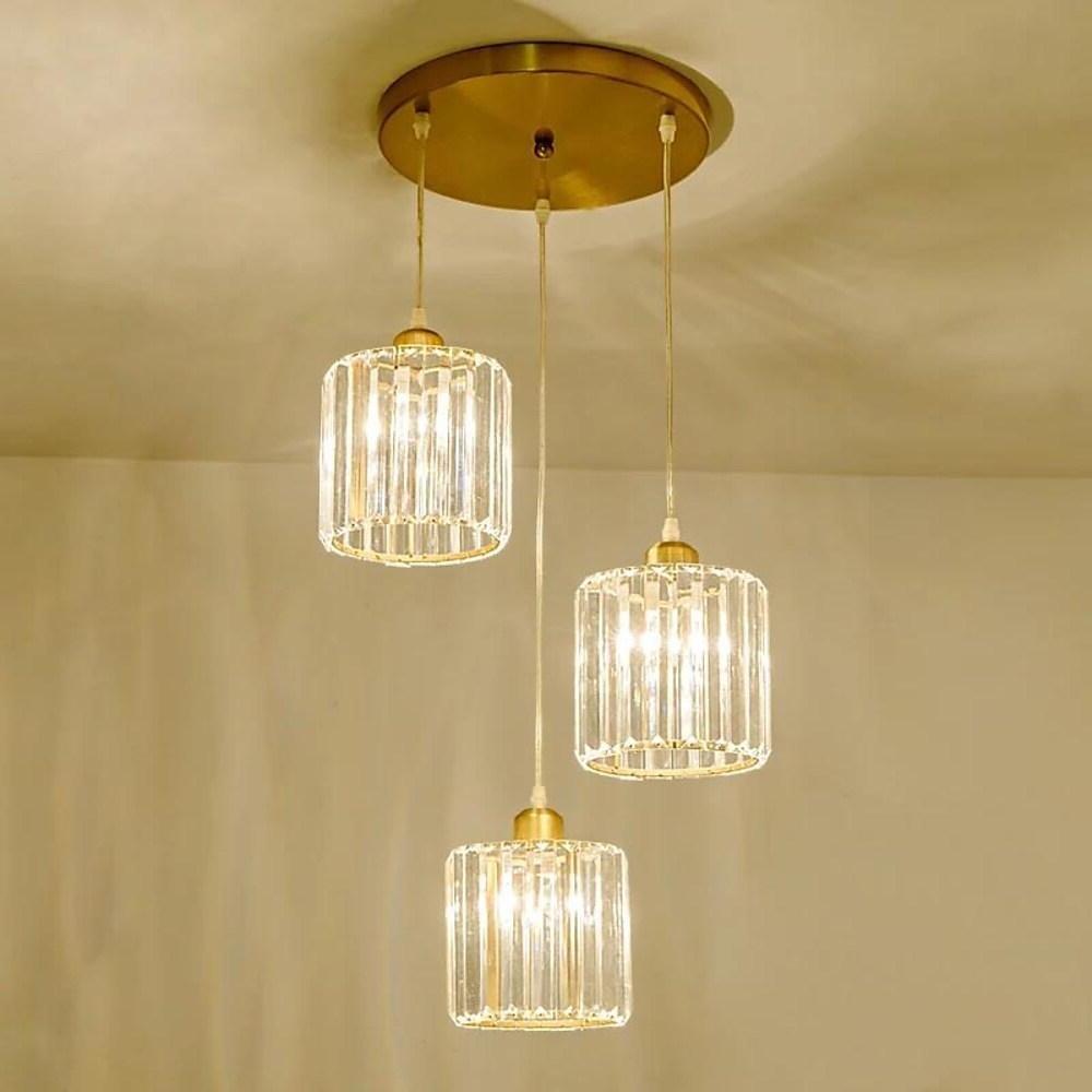 3 Metal Crystal Island Lantern Chandelier LED Ceiling Light-Lighom