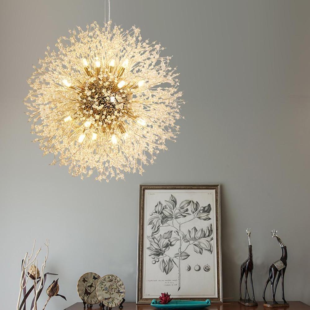 Round Design Crystal Metal LED Antique Chandeliers Kitchen Pendant Lighting-Lighom