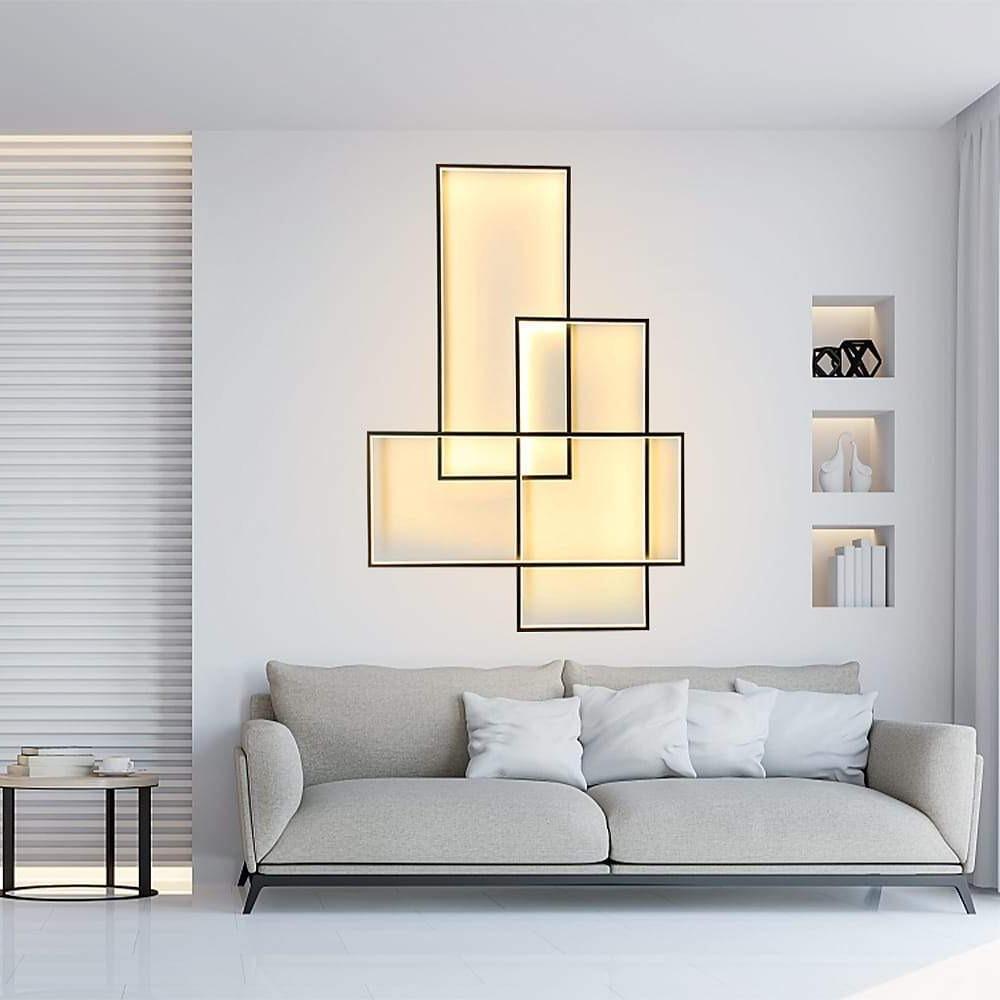 Rectangular Hybrid Modern Flush Mount Ceiling Light With 1 Central LED Light-Lighom