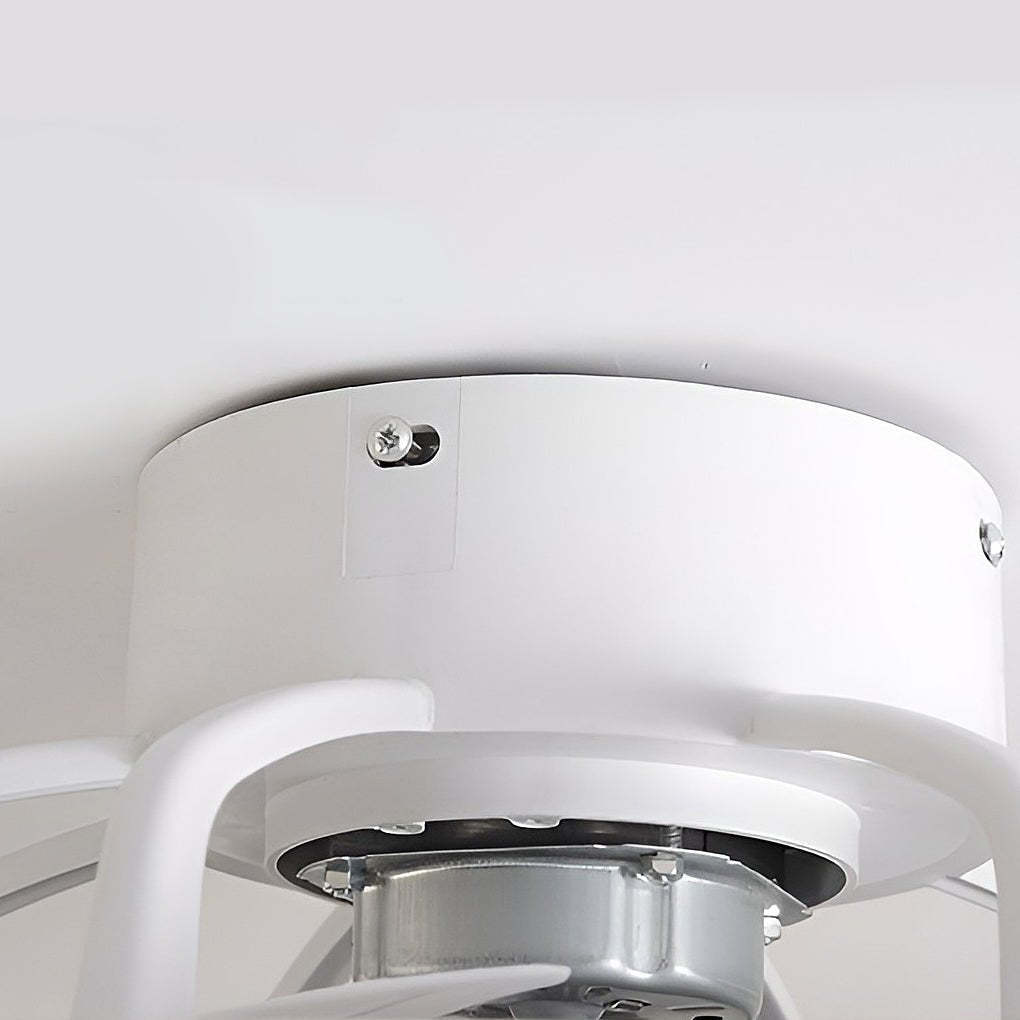 Dimmable LED Bladeless Ceiling Fan Light Flush Mount Ceiling Fan Lamp with Remote Control-Lighom