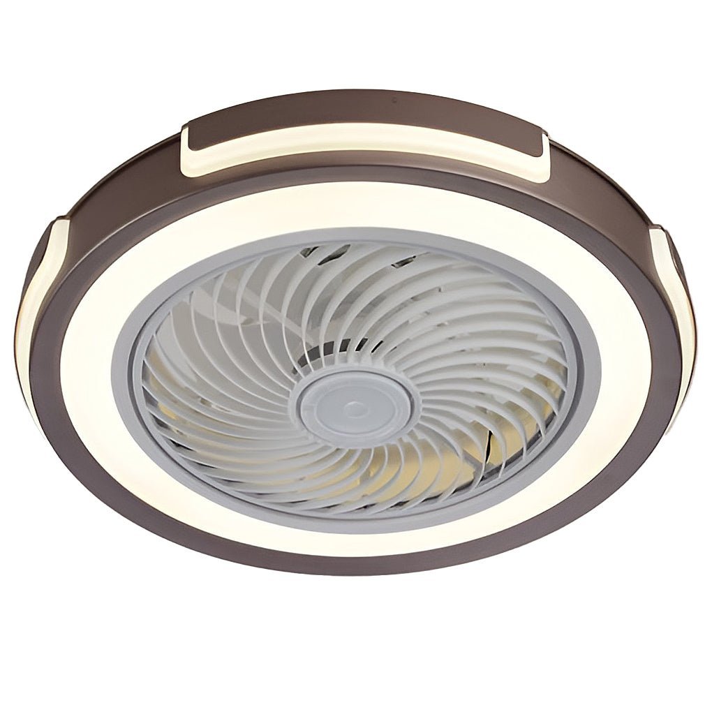 Dimmable LED Bladeless Ceiling Fan Light Flush Mount Ceiling Fan Lamp with Remote Control-Lighom