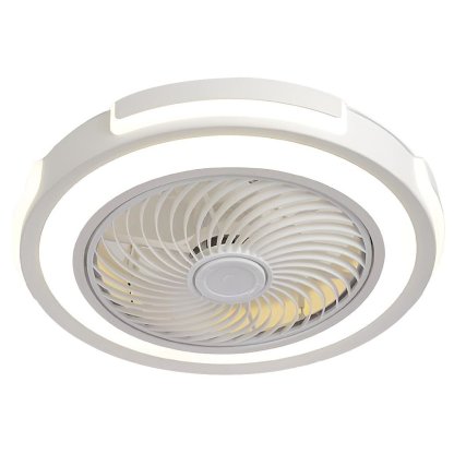 Dimmable LED Bladeless Ceiling Fan Light Flush Mount Ceiling Fan Lamp with Remote Control-Lighom