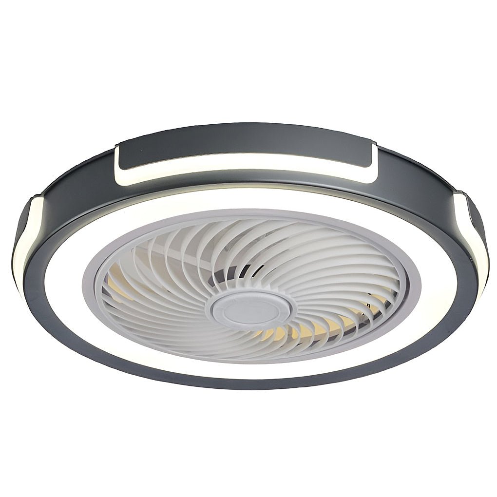 Dimmable LED Bladeless Ceiling Fan Light Flush Mount Ceiling Fan Lamp with Remote Control-Lighom