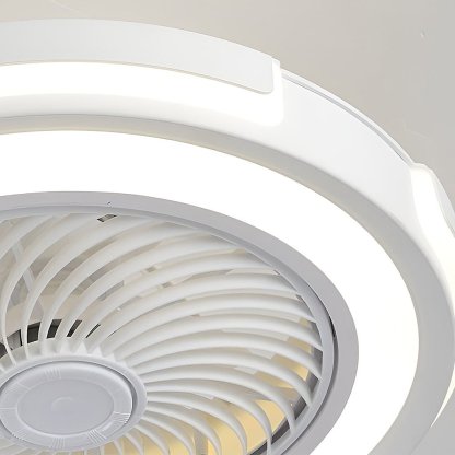 Dimmable LED Bladeless Ceiling Fan Light Flush Mount Ceiling Fan Lamp with Remote Control-Lighom