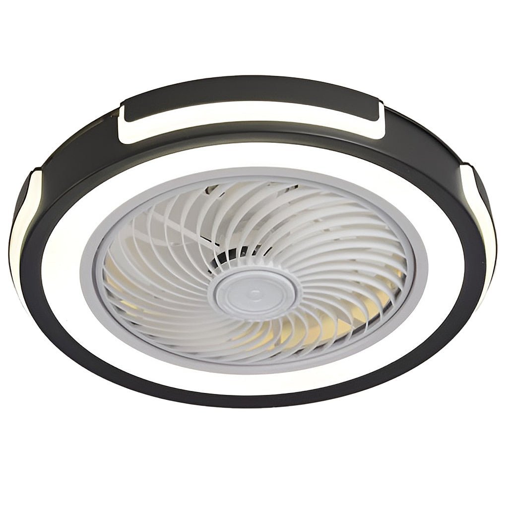 Dimmable LED Bladeless Ceiling Fan Light Flush Mount Ceiling Fan Lamp with Remote Control-Lighom