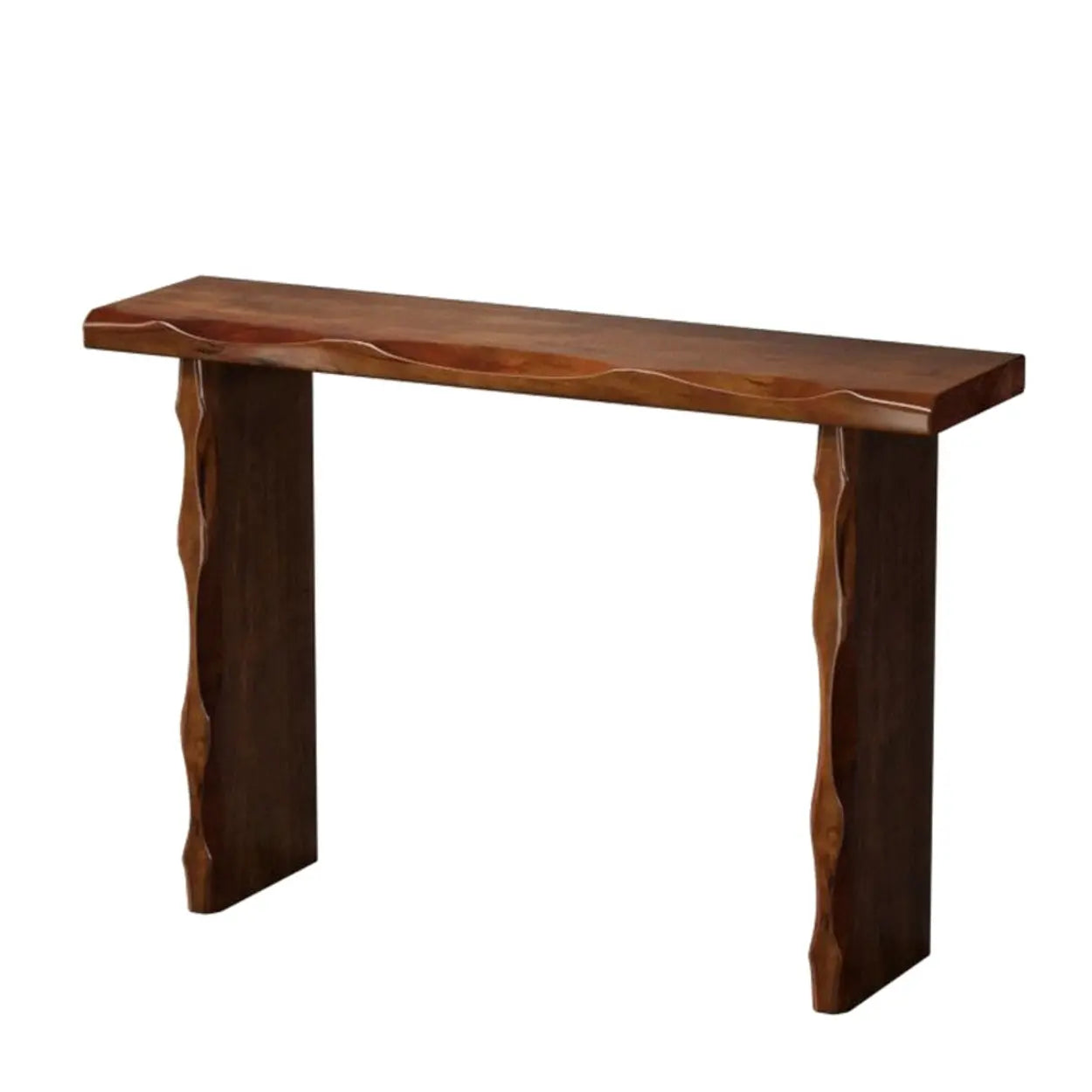 Double Pedestal Wood Console Table — Black
