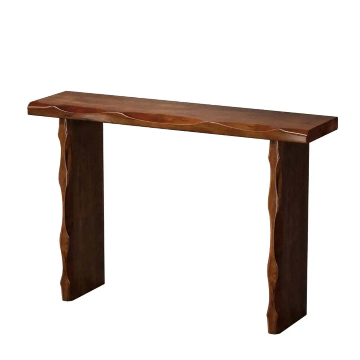 Double Pedestal Wood Console Table — Black