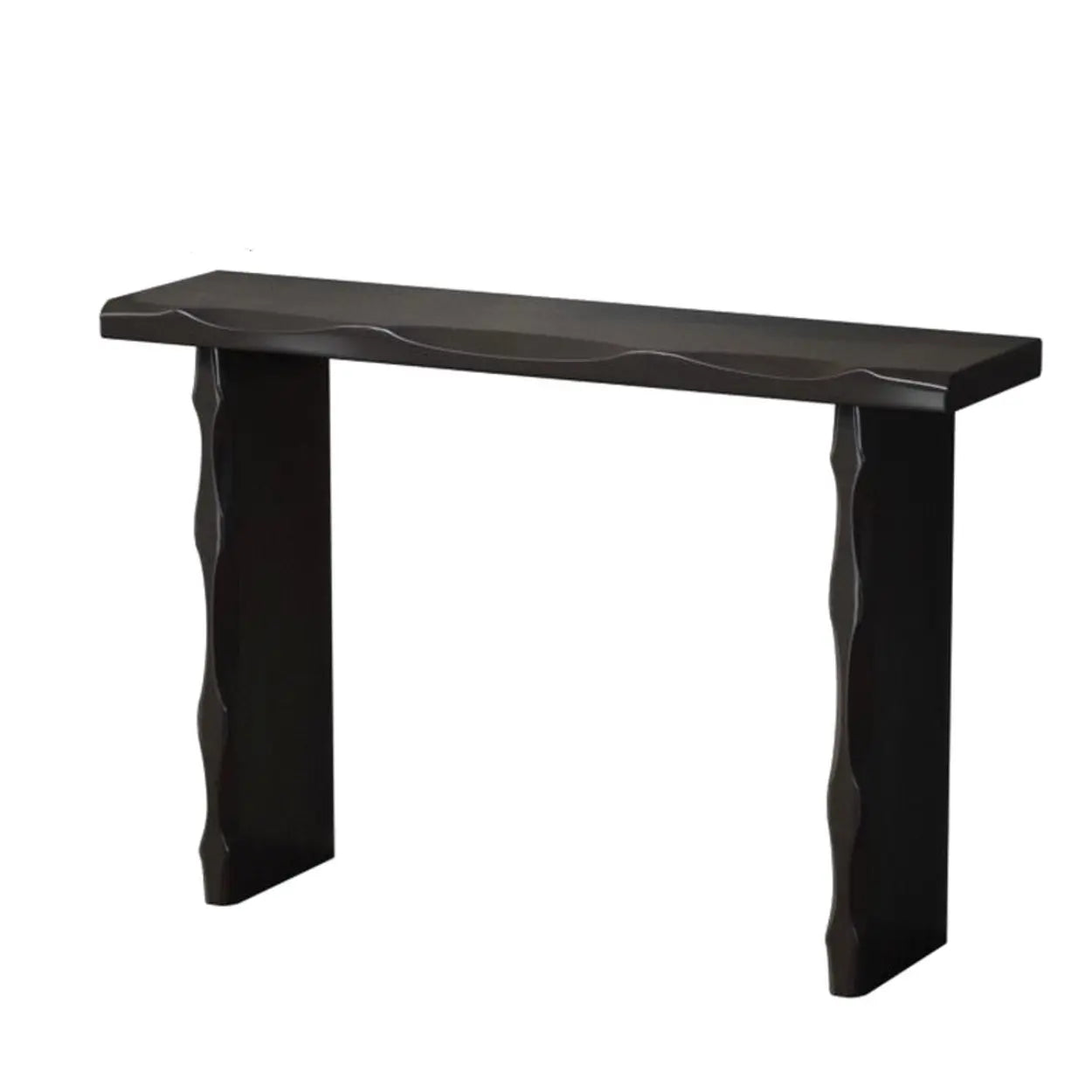 Double Pedestal Wood Console Table — Black