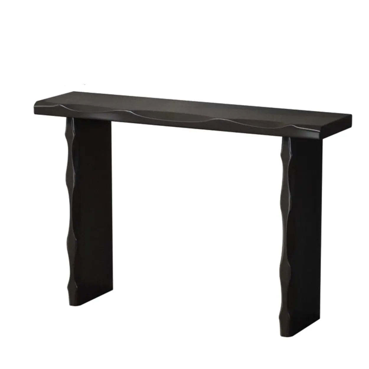 Double Pedestal Wood Console Table — Black