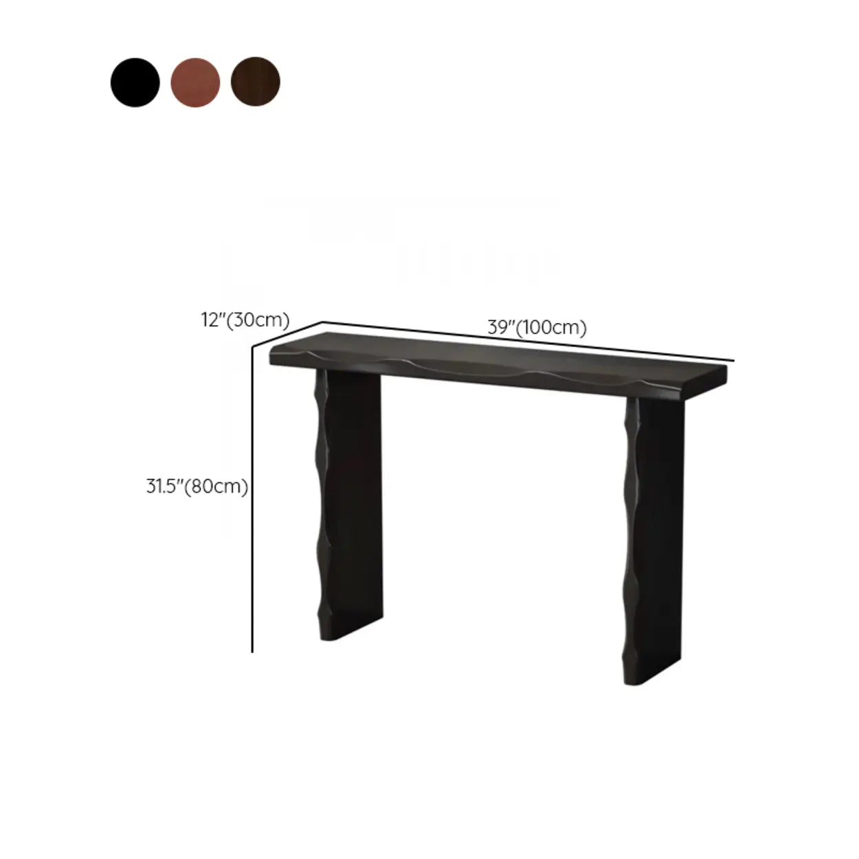 Double Pedestal Wood Console Table — Coffee
