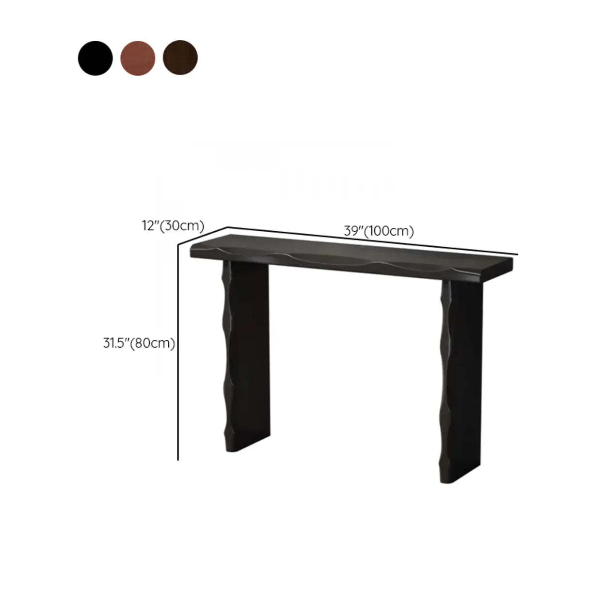 Double Pedestal Wood Console Table — Coffee