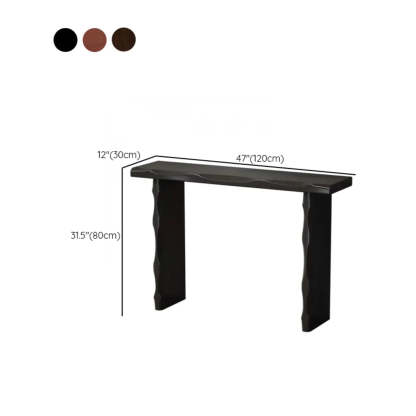 Double Pedestal Wood Console Table — Coffee