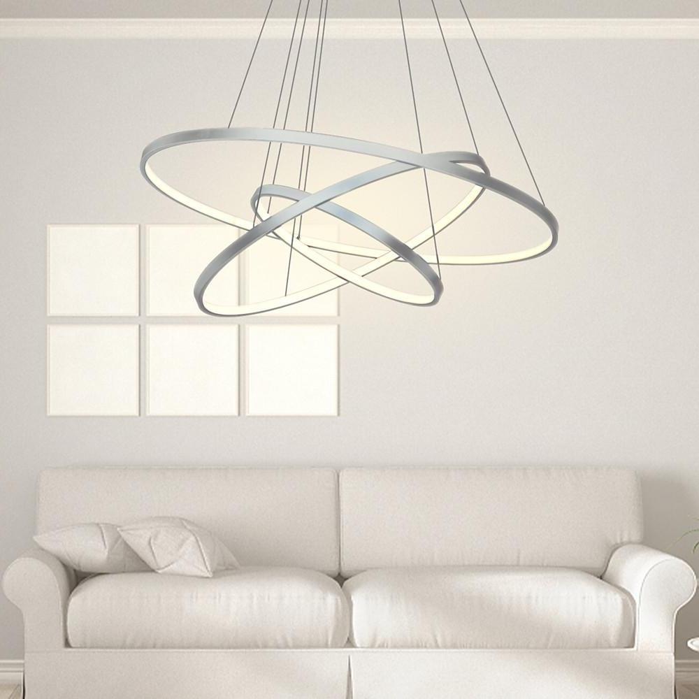 Lighom interweaved 3-ring black chandeliers — Warm White (3000K) / Matte Black