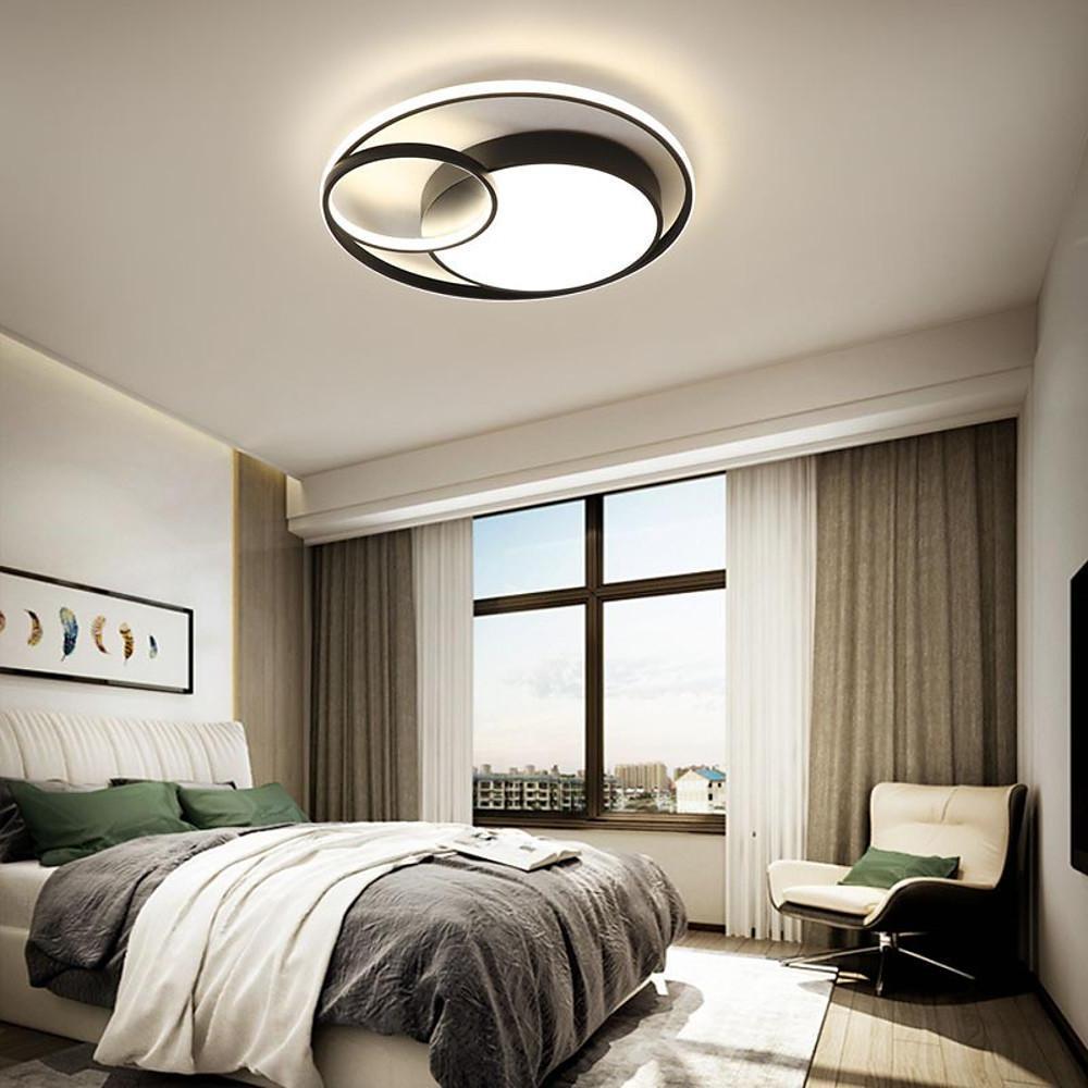 Modern LED Three Circle Ceiling Light Round Flush Mount Lighting Fixture-Lighom
