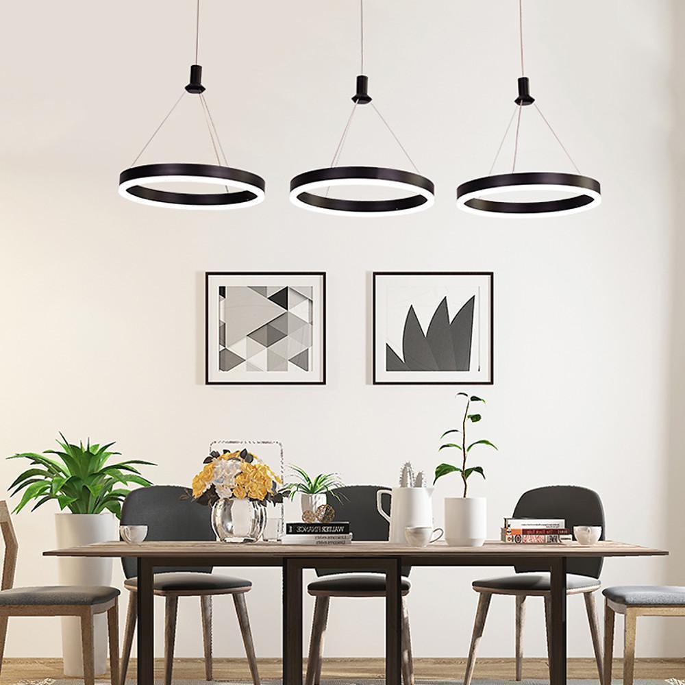 3-ring Dimmable LED Modern Chandeliers Pendant Light Hanging Lamp-Lighom