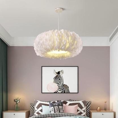 Feather Fairy Tale Theme Artistic Capiz Pendant Light Ceiling Light-Lighom