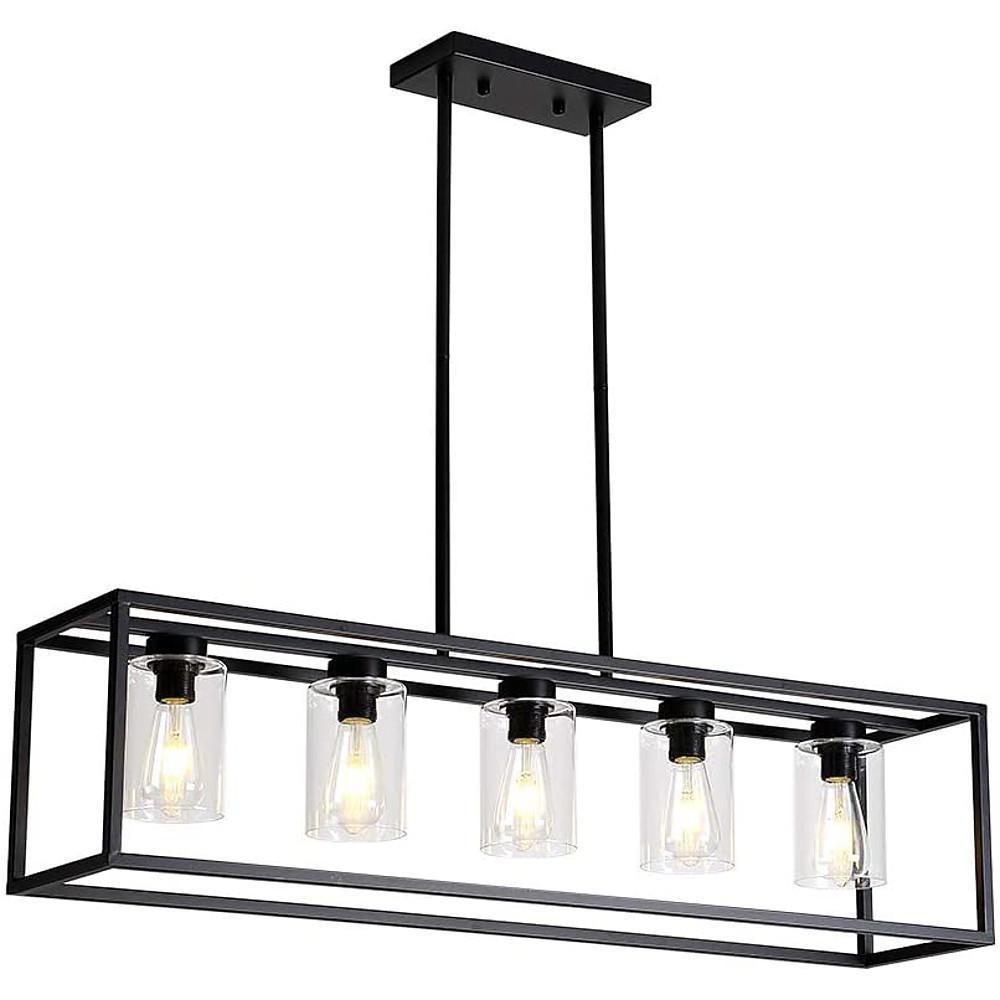 Box Lanterns Rectangular Chandelier Industrial Foyer Chandelier Dining Room Chandelier-Lighom
