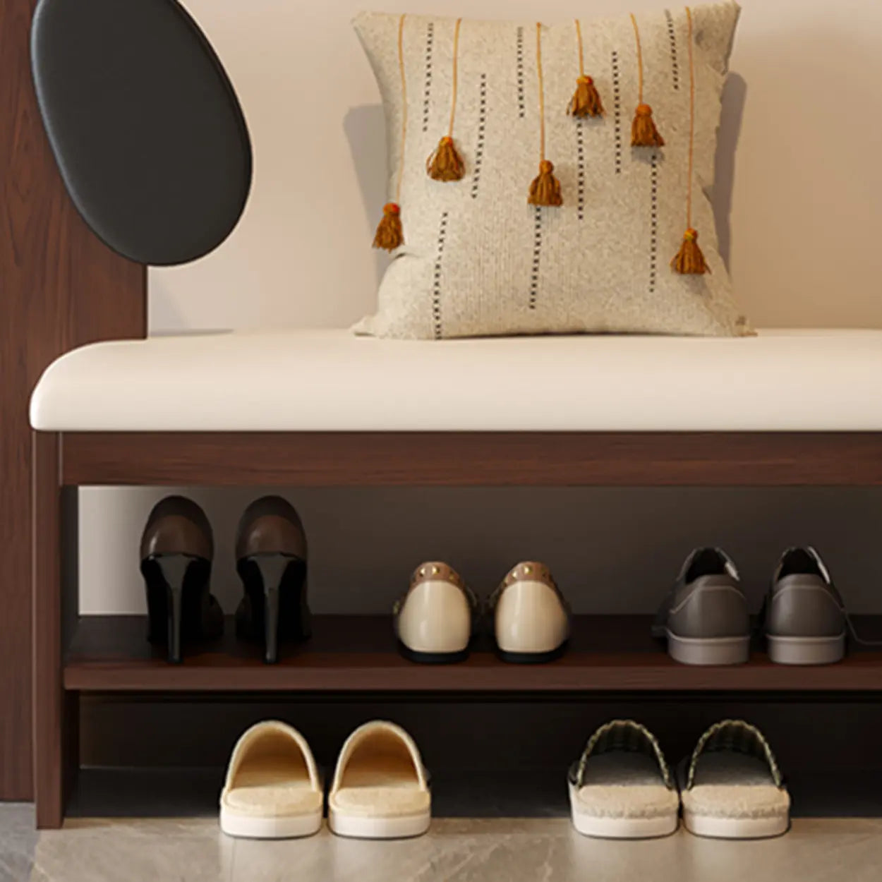 Dog-Shaped Entryway Shoe Bench with Storage