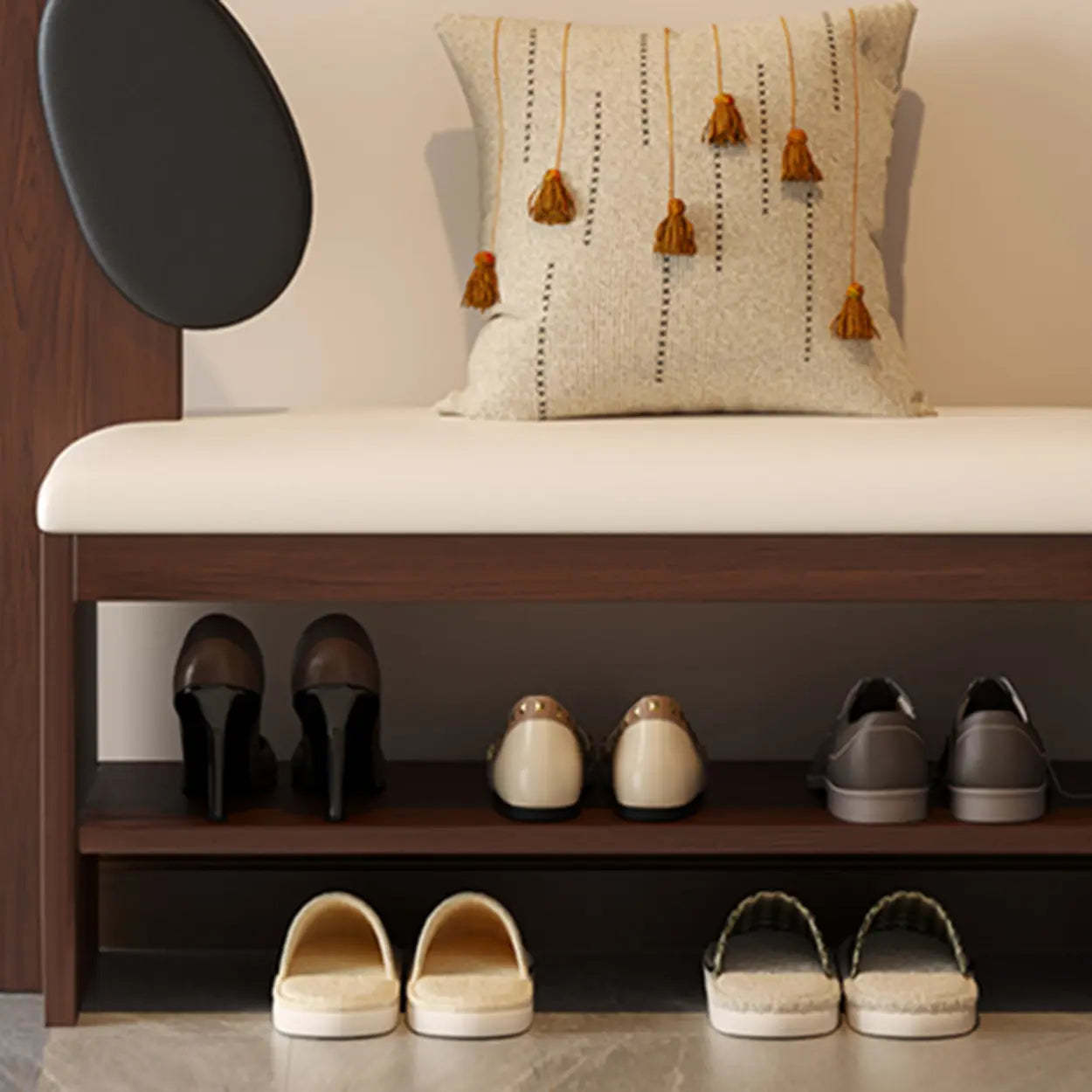 Dog-Shaped Entryway Shoe Bench with Storage