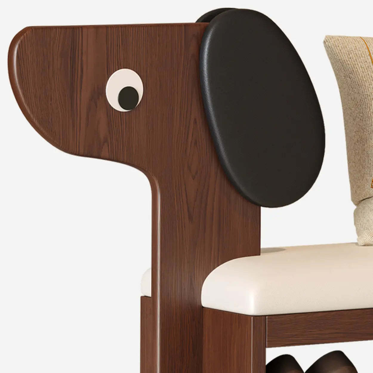 Dog-Shaped Entryway Shoe Bench with Storage